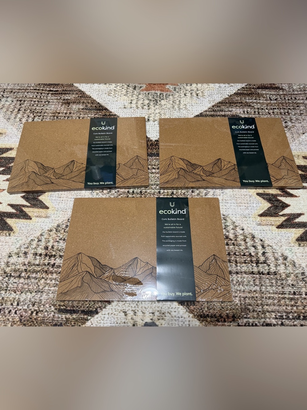 ecokind Cork Board Mountain Wall Art Set of 3